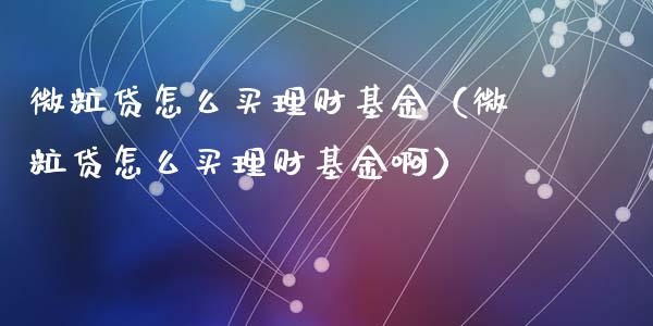 微粒贷怎么买理财基金（微粒贷怎么买理财基金啊）_https://www.ltsssb.com_基金频道_第1张