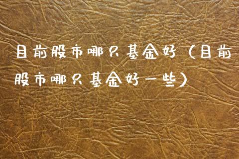 目前股市哪只基金好（目前股市哪只基金好一些）_https://www.ltsssb.com_国际财经_第1张