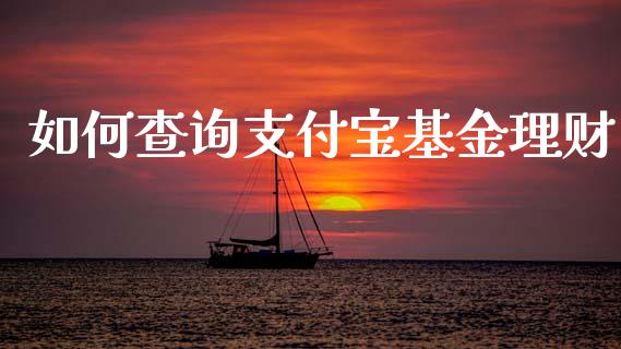如何查询支付宝基金理财_https://www.ltsssb.com_基金频道_第1张