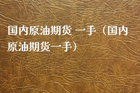 国内原油期货 一手（国内原油期货一手）_https://www.ltsssb.com_期货密码_第1张