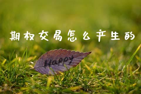 期权交易怎么产生的_https://www.ltsssb.com_新股数据_第1张