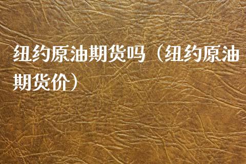 纽约原油期货吗（纽约原油期货价）_https://www.ltsssb.com_期货密码_第1张