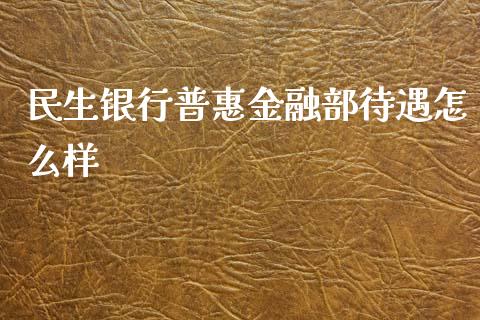 民生银行普惠金融部待遇怎么样_https://www.ltsssb.com_期货在线_第1张