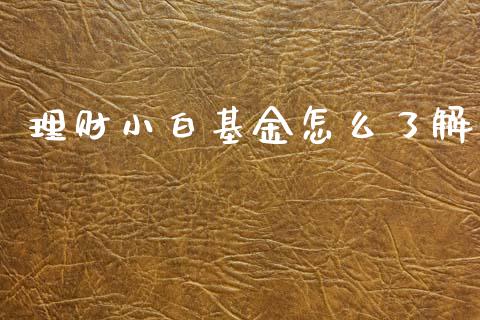 理财小白基金怎么了解_https://www.ltsssb.com_基金频道_第1张