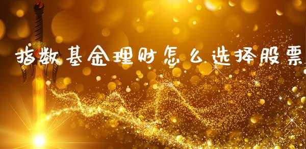指数基金理财怎么选择股票_https://www.ltsssb.com_基金频道_第1张