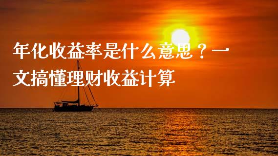 年化收益率是什么意思？一文搞懂理财收益计算_https://www.ltsssb.com_国际财经_第1张