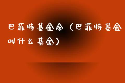 巴菲特基金会（巴菲特基金叫什么基金）_https://www.ltsssb.com_国际财经_第1张