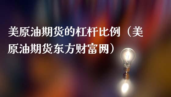 美原油期货的杠杆比例（美原油期货东方财富网）_https://www.ltsssb.com_期货密码_第1张