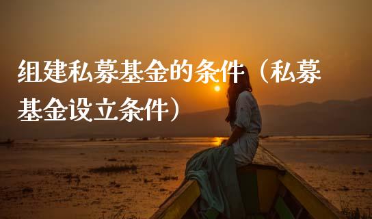组建私募基金的条件（私募基金设立条件）_https://www.ltsssb.com_基金频道_第1张