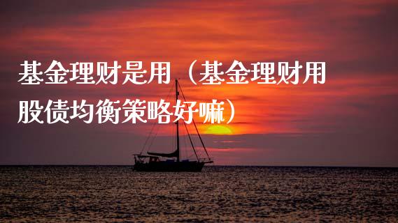 基金理财是用（基金理财用股债均衡策略好嘛）_https://www.ltsssb.com_基金频道_第1张