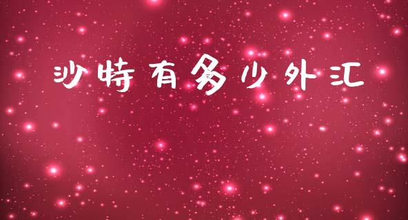 沙特有多少外汇_https://www.ltsssb.com_期货在线_第1张