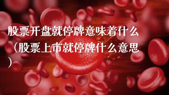 股票开盘就停牌意味着什么（股票上市就停牌什么意思）_https://www.ltsssb.com_股市分析_第1张
