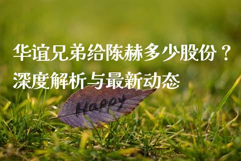 华谊兄弟给陈赫多少股份？深度解析与最新动态_https://www.ltsssb.com_股票理论_第1张