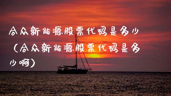 合众新能源股票代码是多少（合众新能源股票代码是多少啊）_https://www.ltsssb.com_股市分析_第1张