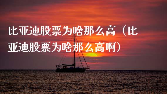 比亚迪股票为啥那么高（比亚迪股票为啥那么高啊）_https://www.ltsssb.com_股票理论_第1张