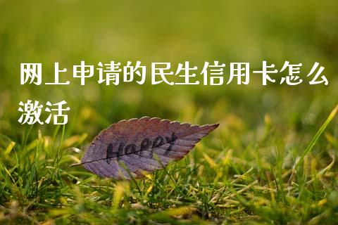 网上申请的民生信用卡怎么激活_https://www.ltsssb.com_期货密码_第1张