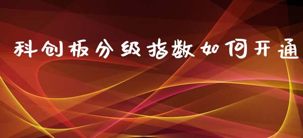 科创板分级指数如何开通_https://www.ltsssb.com_股票理论_第1张