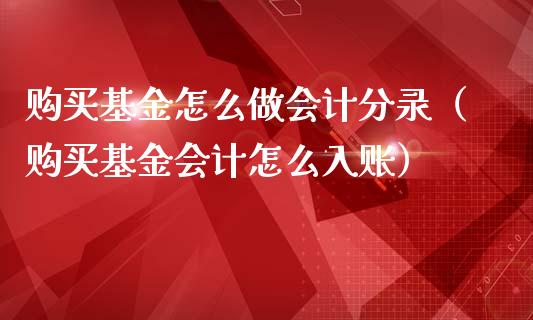 购买基金怎么做会计分录（购买基金会计怎么入账）_https://www.ltsssb.com_国际财经_第1张