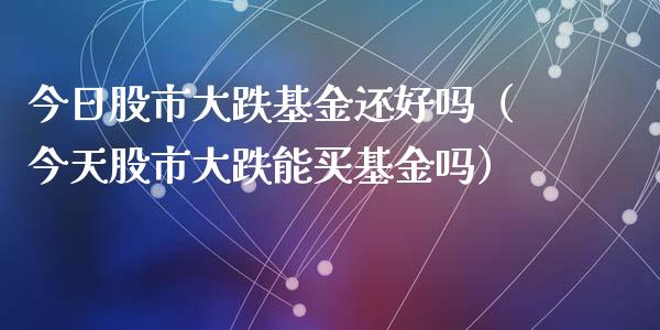 今日股市大跌基金还好吗（今天股市大跌能买基金吗）_https://www.ltsssb.com_基金频道_第1张