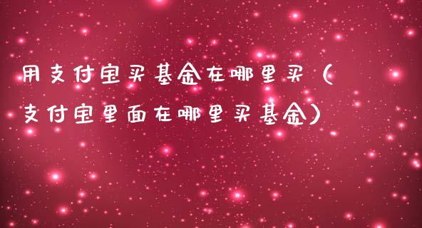 用支付宝买基金在哪里买（支付宝里面在哪里买基金）_https://www.ltsssb.com_基金频道_第1张