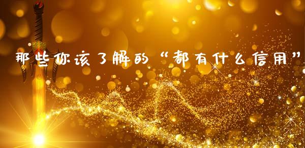 那些你该了解的“都有什么信用”_https://www.ltsssb.com_股票理论_第1张