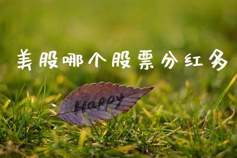 美股哪个股票分红多_https://www.ltsssb.com_期货在线_第1张