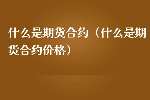 什么是期货合约（什么是期货合约价格）_https://www.ltsssb.com_期货密码_第1张