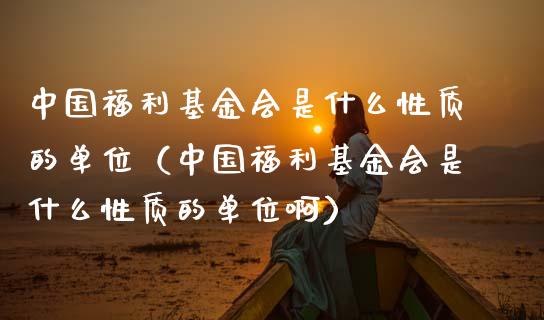 中国福利基金会是什么性质的单位（中国福利基金会是什么性质的单位啊）_https://www.ltsssb.com_国际财经_第1张