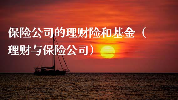 保险公司的理财险和基金（理财与保险公司）_https://www.ltsssb.com_国际财经_第1张