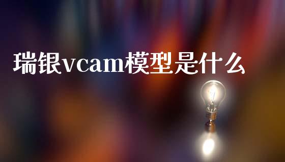 瑞银vcam模型是什么_https://www.ltsssb.com_基金频道_第1张