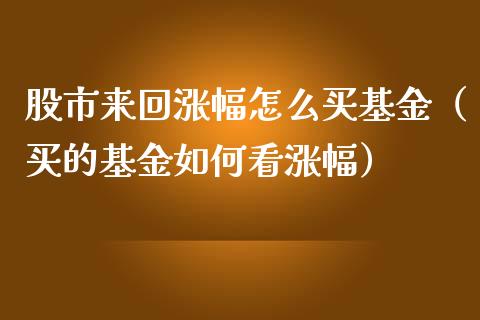 股市来回涨幅怎么买基金（买的基金如何看涨幅）_https://www.ltsssb.com_基金频道_第1张