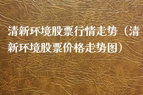 清新环境股票行情走势（清新环境股票价格走势图）_https://www.ltsssb.com_股市分析_第1张