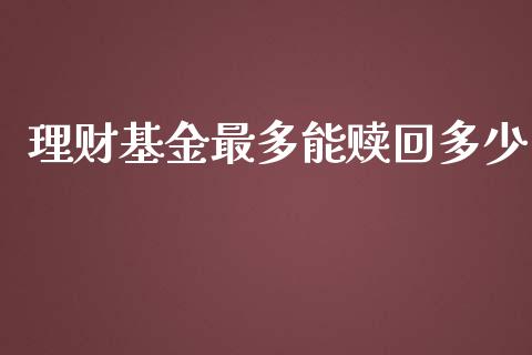 理财基金最多能赎回多少_https://www.ltsssb.com_基金频道_第1张