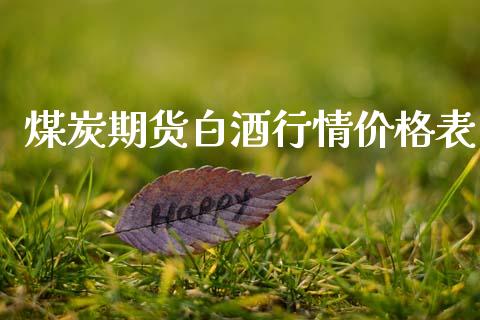煤炭期货白酒行情价格表_https://www.ltsssb.com_期货密码_第1张