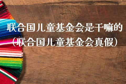 联合国儿童基金会是干嘛的（联合国儿童基金会真假）_https://www.ltsssb.com_基金频道_第1张