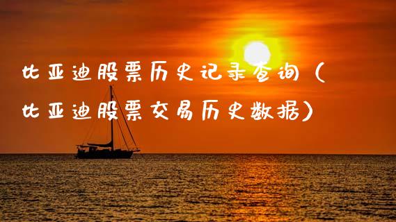 比亚迪股票历史记录查询（比亚迪股票交易历史数据）_https://www.ltsssb.com_股市分析_第1张