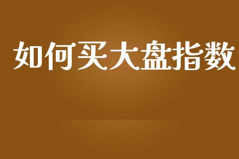 如何买大盘指数_https://www.ltsssb.com_期货行情_第1张