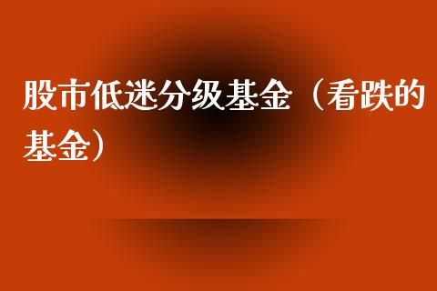 股市低迷分级基金（看跌的基金）_https://www.ltsssb.com_基金频道_第1张
