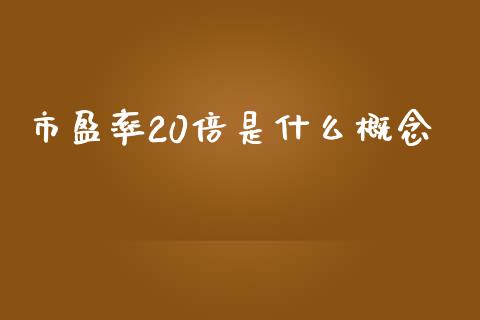 市盈率20倍是什么概念_https://www.ltsssb.com_新股数据_第1张