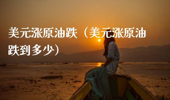 美元涨原油跌（美元涨原油跌到多少）_https://www.ltsssb.com_期货密码_第1张