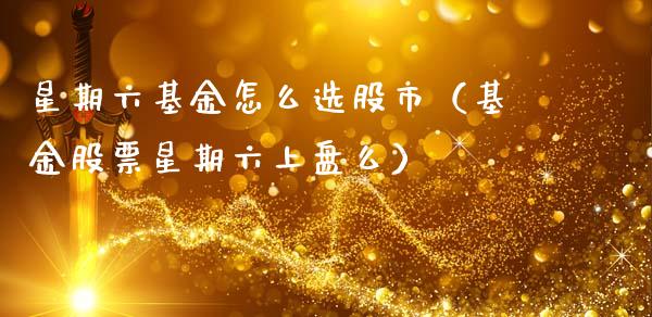 星期六基金怎么选股市（基金股票星期六上盘么）_https://www.ltsssb.com_国际财经_第1张