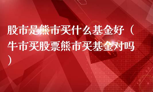 股市是熊市买什么基金好（牛市买股票熊市买基金对吗）_https://www.ltsssb.com_基金频道_第1张