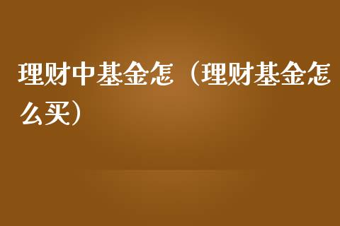 理财中基金怎（理财基金怎么买）_https://www.ltsssb.com_基金频道_第1张