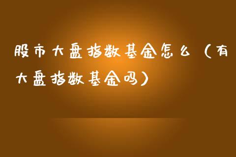 股市大盘指数基金怎么（有大盘指数基金吗）_https://www.ltsssb.com_基金频道_第1张