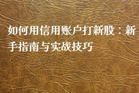 如何用信用账户打新股:新手指南与实战技巧_期货行情_第1张_IT财经网 如何用信用账户打新股:新手指南与实战技巧_https://www.ltsssb.com_期货行情_第1张