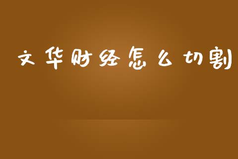 文华财经怎么切割_https://www.ltsssb.com_基金频道_第1张