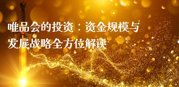 唯品会的投资：资金规模与发展战略全方位解读_https://www.ltsssb.com_新股数据_第1张