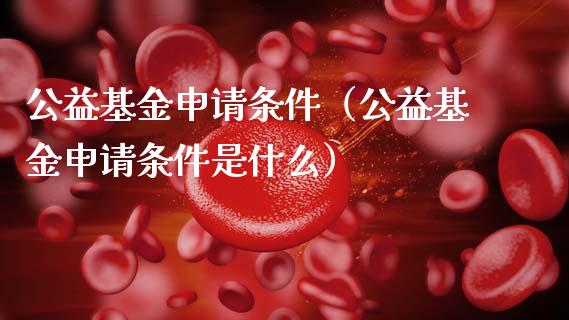 公益基金申请条件（公益基金申请条件是什么）_https://www.ltsssb.com_国际财经_第1张