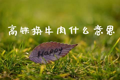 高铁换牛肉什么意思_https://www.ltsssb.com_国际财经_第1张