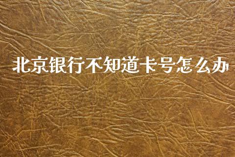 北京银行不知道卡号怎么办_https://www.ltsssb.com_新股数据_第1张